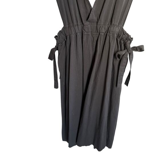 Those Days Black Sleeveless V-neck Dress elastic waist and Draw Side Size Large - Picture 2 of 5